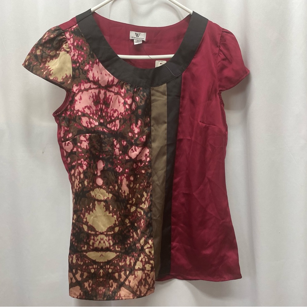 Worthington women's size medium blouse cap sleeve new with tags boho